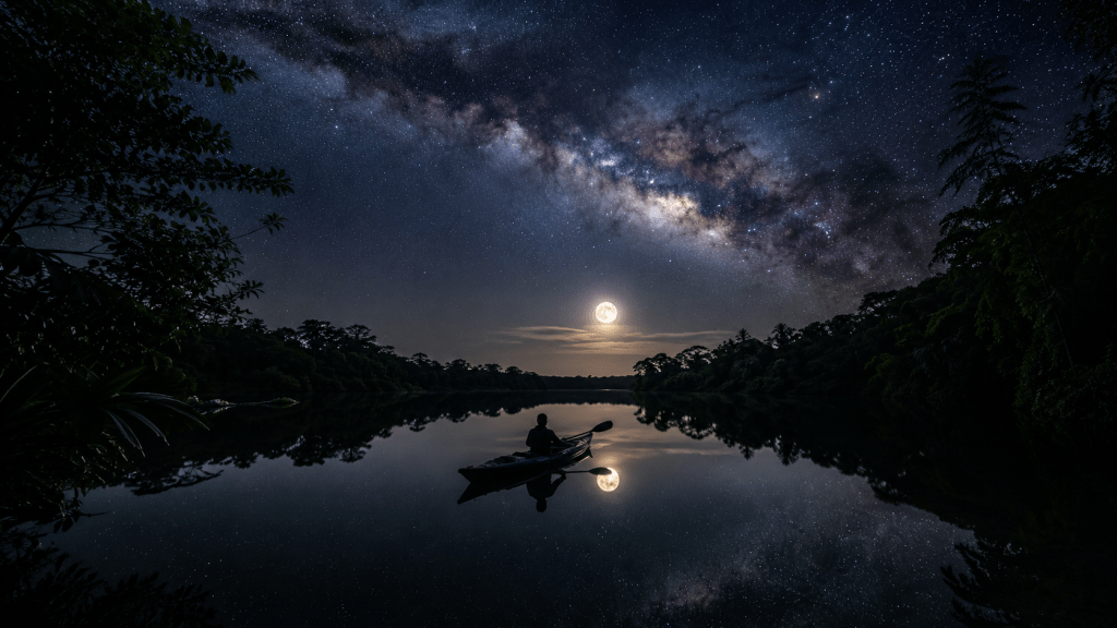 Dark-Sky Moonlit Kayak 2026, Pengalaman Magis Mendayung Saat Bulan Purnama Tanpa Polusi Cahaya