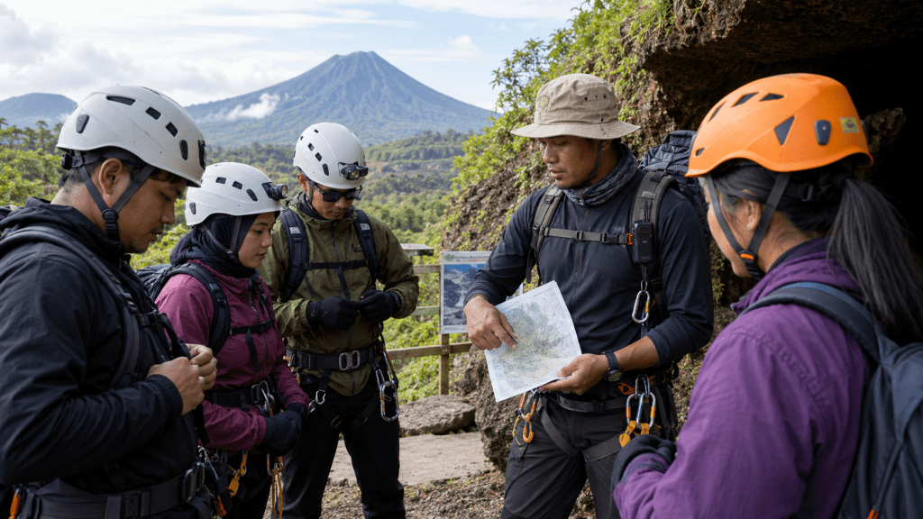 Persiapan keselamatan sebelum geowisata gunung api dan gua